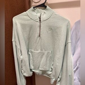 Heather green gym shark quarter zip